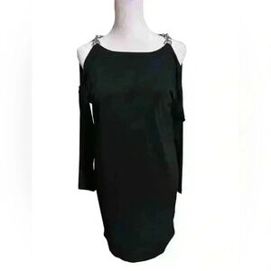 MICHAEL Michael Kors Chain Strap Cold Shoulder Sheath Dress Black Size XS